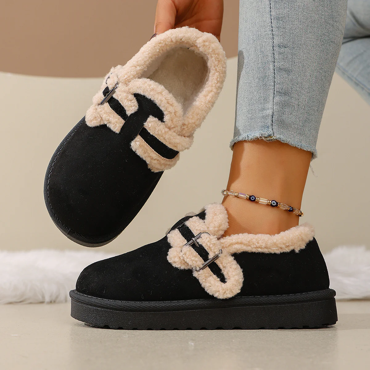Women's BerryBirk Cozy Clogs – Retro Faux Fur Platform Snow Boots